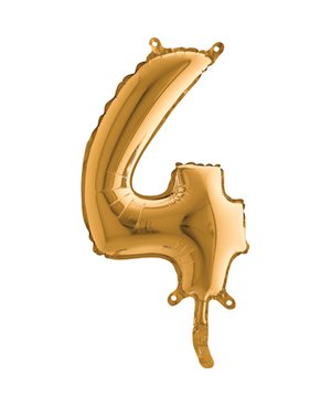 Globo Número Cuatro 14" Metalizado - Imagen 2