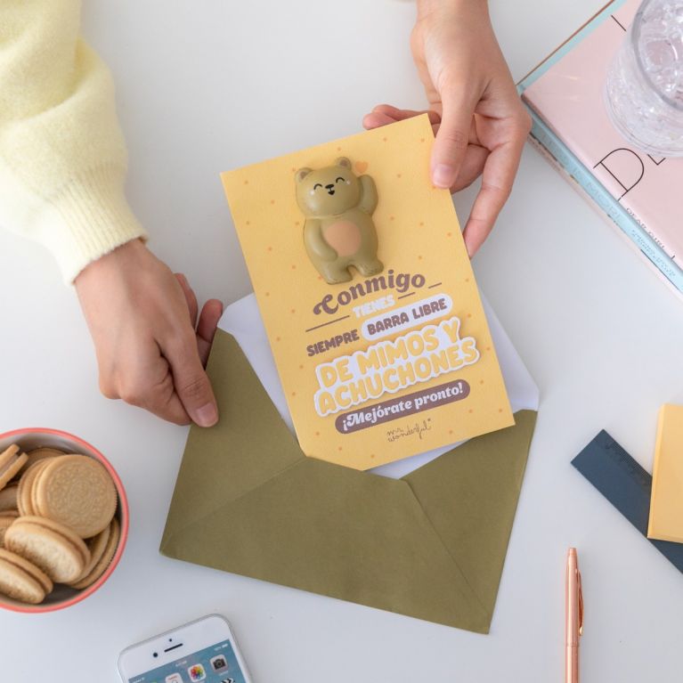 Postal " Conmigo Siempre Barra Libre " Mr wonderful - Imagen 2