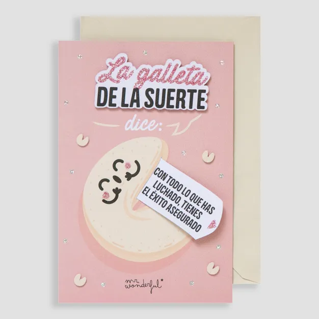 Postal "La galleta de la suerte" Mr Wonderful