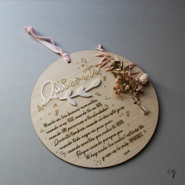 Placa Quiérete Cuqueta