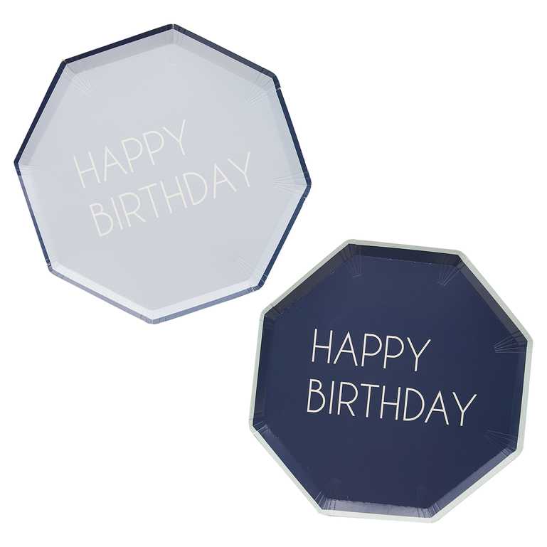 Platos Azules Happy Birthday - Imagen 3