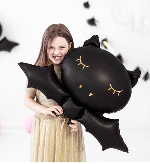Globo de foil murciélago negro para Halloween - Imagen 2
