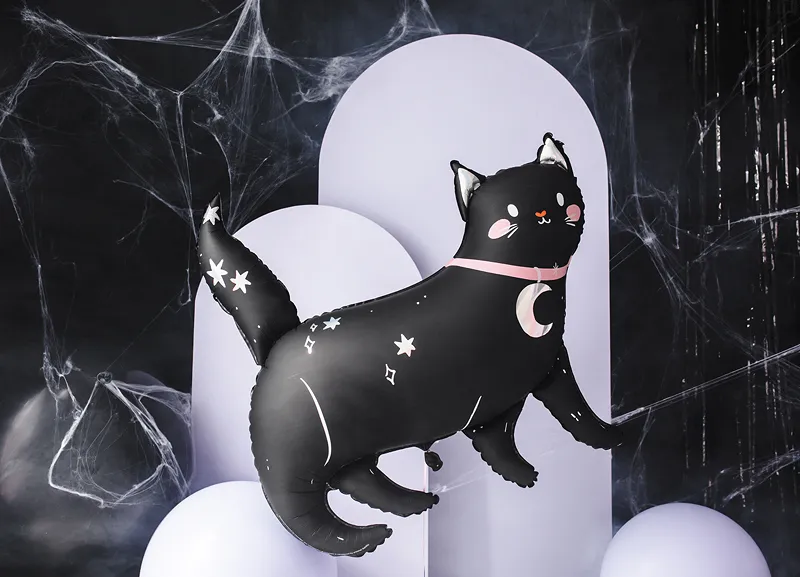 Globo de foil gato negro para Halloween - Imagen 2