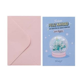 Postal de Navidad Mr. Wonderful con estrella y purpurina dorada, perfecta para compartir buenos deseos navideños.