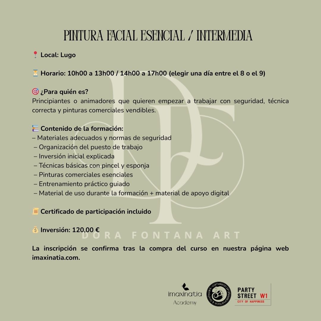 Formación Presencial de Pintura Facial Esencial e Intermedia · Dora Fontana - Imagen 2